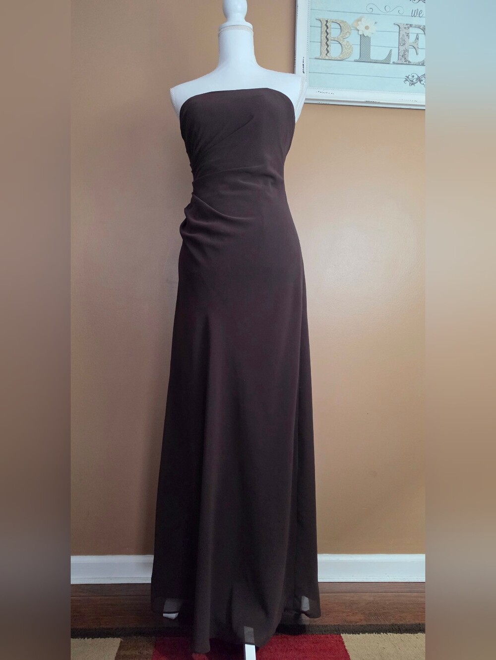 After Six Strapless Dark Brown Bridesmaid/Evening Gown